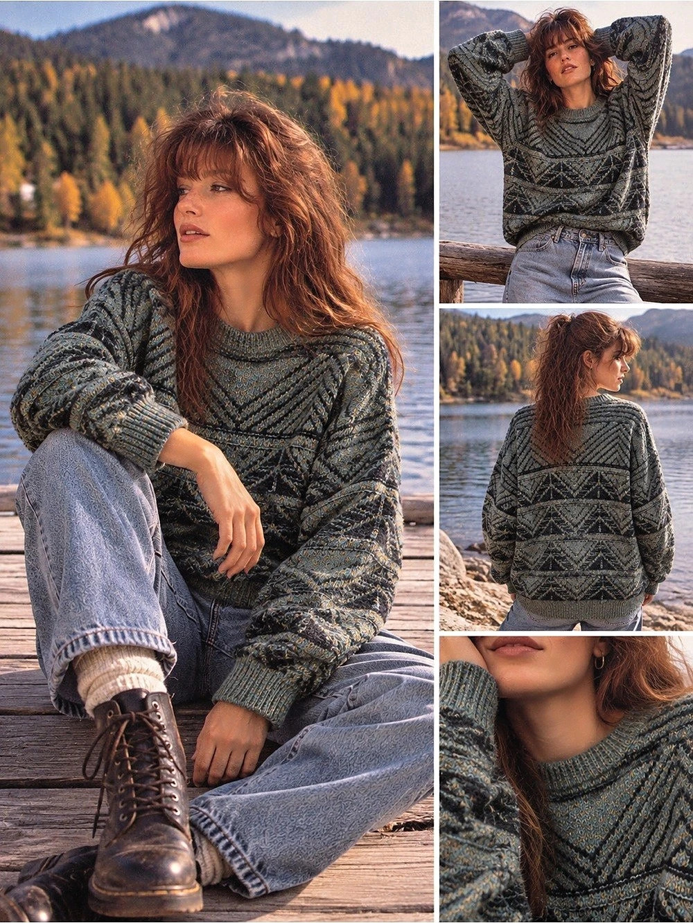 ✨Vintage✨ | Made in Canada 🍁 | Trent | Wool Coogi-Inspired Crewneck | Large